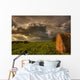 Rolled Hay Bales Under Storm Clouds On A Farm North Of Edmonton Wall Mural