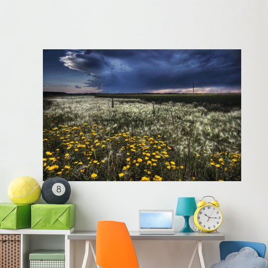Foxtails And Wildflowers Wall Mural