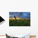 Summer Thunderstorm And Fencepost On A Wheat Farm North Of Edmonton Wall Mural