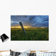 Summer Thunderstorm And Fencepost On A Wheat Farm North Of Edmonton Wall Mural