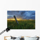 Summer Thunderstorm And Fencepost On A Wheat Farm North Of Edmonton Wall Mural