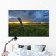 Summer Thunderstorm And Fencepost On A Wheat Farm North Of Edmonton Wall Mural