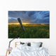 Summer Thunderstorm And Fencepost On A Wheat Farm North Of Edmonton Wall Mural