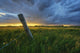 Summer Thunderstorm And Fencepost On A Wheat Farm North Of Edmonton Wall Mural