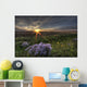 Summer Sunset Over Prairie Wildflowers North Of Bon Accord, Alberta Wall Mural