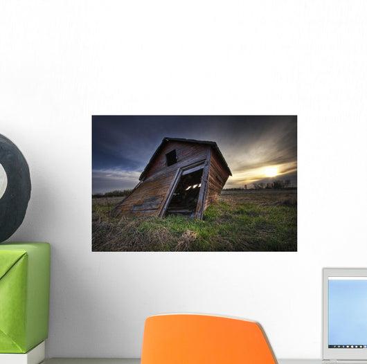 Falling Granary At Sunrise, Prairies In Edmonton, Alberta Wall Mural