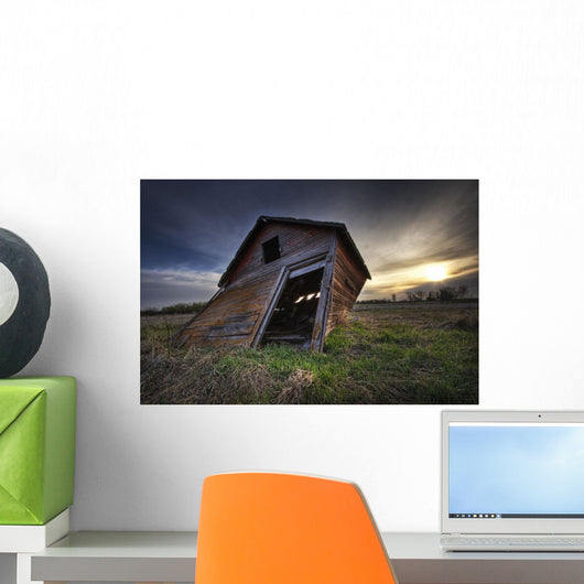Falling Granary At Sunrise, Prairies In Edmonton, Alberta Wall Mural