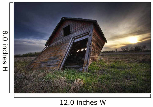 Falling Granary At Sunrise, Prairies In Edmonton, Alberta Wall Mural