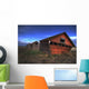 Three Old Red Granaries On The Alberta Prairie, North Of Edmonton Wall Mural