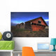 Three Old Red Granaries On The Alberta Prairie, North Of Edmonton Wall Mural
