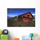 Three Old Red Granaries On The Alberta Prairie, North Of Edmonton Wall Mural
