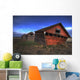 Three Old Red Granaries On The Alberta Prairie, North Of Edmonton Wall Mural