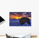 Hay Bale On Field With Sunset, Namao, Alberta Wall Mural