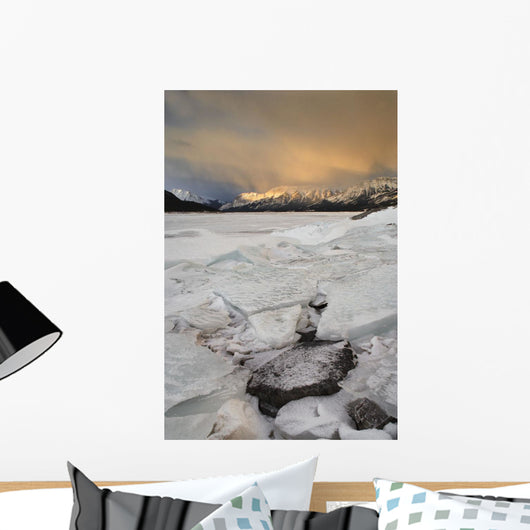 Sunrise Over Lake Abraham At Windy Point Wall Mural