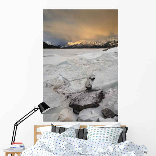 Sunrise Over Lake Abraham At Windy Point Wall Mural
