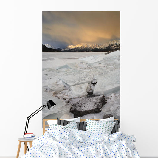 Sunrise Over Lake Abraham At Windy Point Wall Mural