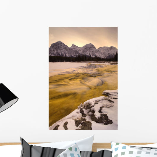Athabasca River And Mt Fryatt, Jasper National Park, Alberta Wall Mural