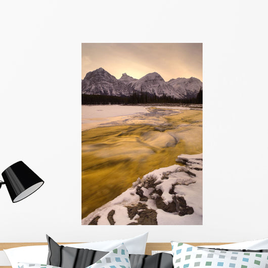 Athabasca River And Mt Fryatt, Jasper National Park, Alberta Wall Mural