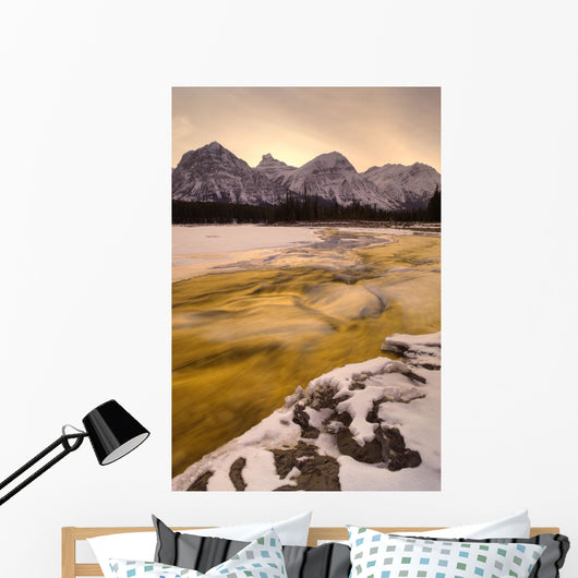 Athabasca River And Mt Fryatt, Jasper National Park, Alberta Wall Mural