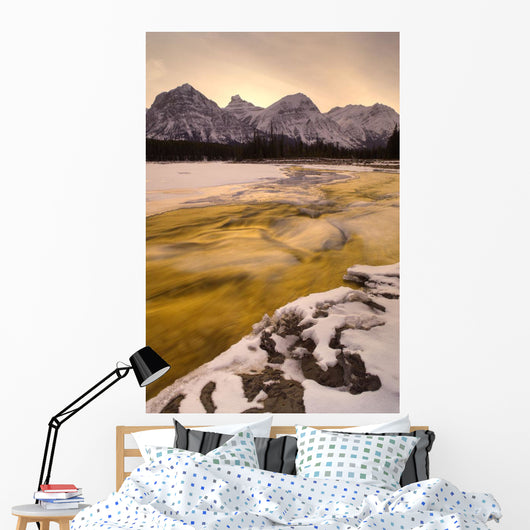 Athabasca River And Mt Fryatt, Jasper National Park, Alberta Wall Mural