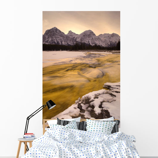 Athabasca River And Mt Fryatt, Jasper National Park, Alberta Wall Mural