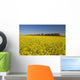Rail Cars Carrying Containers Passe A Canola Field Wall Mural