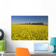 Rail Cars Carrying Containers Passe A Canola Field Wall Mural