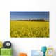Rail Cars Carrying Containers Passe A Canola Field Wall Mural