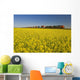 Rail Cars Carrying Containers Passe A Canola Field Wall Mural