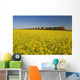 Rail Cars Carrying Containers Passe A Canola Field Wall Mural