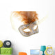 gold feathered carnival mask isolated on a white background Wall Decal