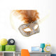 gold feathered carnival mask isolated on a white background Wall Decal