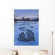 Moon And Ice Formations Along The Wheaton River, Yukon Wall Mural