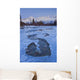 Moon And Ice Formations Along The Wheaton River, Yukon Wall Mural