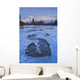 Moon And Ice Formations Along The Wheaton River, Yukon Wall Mural