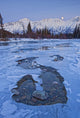 Moon And Ice Formations Along The Wheaton River, Yukon Wall Mural