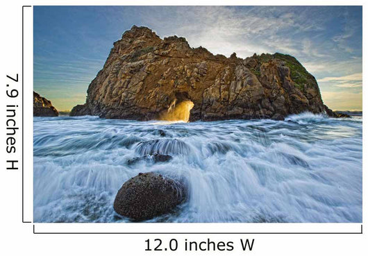 Shaft Of Sunlight Through Hole In Rock, Pfeiffer Beach, California Wall Mural