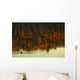 Loon In Opeongo Lake With Reflection Of Trees In Water Wall Mural