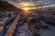 Sunrise Over The Logs At Long Beach Wall Mural