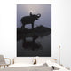 An Elephant With Its Mahout Stand At The Edge Of The Rapti River Wall Mural