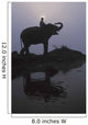 An Elephant With Its Mahout Stand At The Edge Of The Rapti River Wall Mural