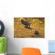 Immature Great Horned Owls Backlit In A Grass Field, Saskatchewan Wall Mural