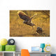 Immature Great Horned Owls Backlit In A Grass Field, Saskatchewan Wall Mural