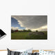 Storm Clouds Gather Over An Abandoned Farm Stead, Rural Saskatchewan Wall Mural
