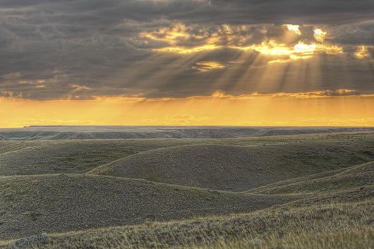 Rays Of Sunset Light Between The Clouds Wall Mural