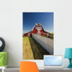 Red Barn With Fence, Near Lake Alma, Saskatchewan Wall Mural