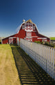 Red Barn With Fence, Near Lake Alma, Saskatchewan Wall Mural