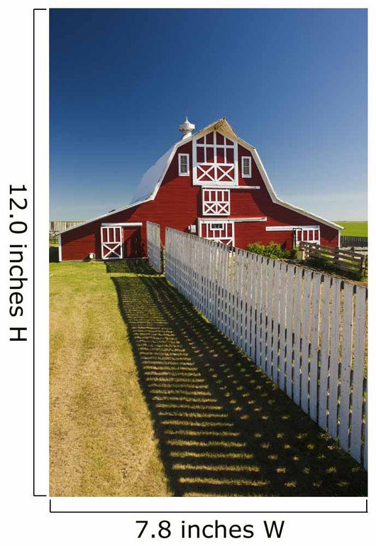 Red Barn With Fence, Near Lake Alma, Saskatchewan Wall Mural