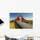 Red Barn With Fence, Near Lake Alma, Saskatchewan Wall Mural