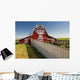 Red Barn With Fence, Near Lake Alma, Saskatchewan Wall Mural